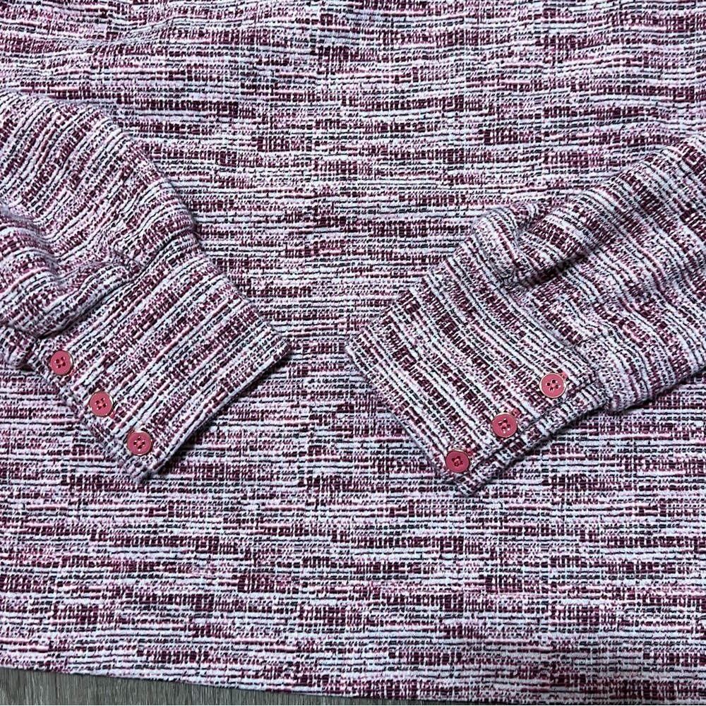 Talbots Space Dye Top Long Sleeve Red Pink Crew Neck Womens Sz S Office Preppy‌‌ - Picture 6 of 7